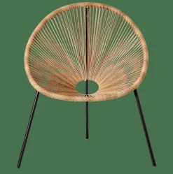 ACAPULCO Chaise Lounge Noir, Naturel