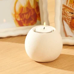 ALBA Support Bougie Chauffe-plat Blanc