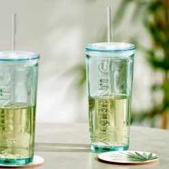 AUTHENTIC Verre Avec Paille Transparent