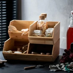 BAMBOO Organisateur Empilable Naturel