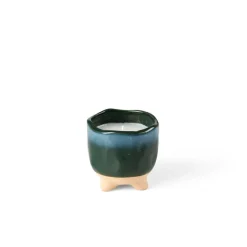 CERAMIC Bougie Dans Un Pot Bleu