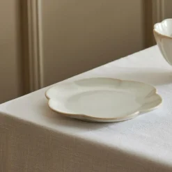 DAHLIA FLOWER Assiette Blanc
