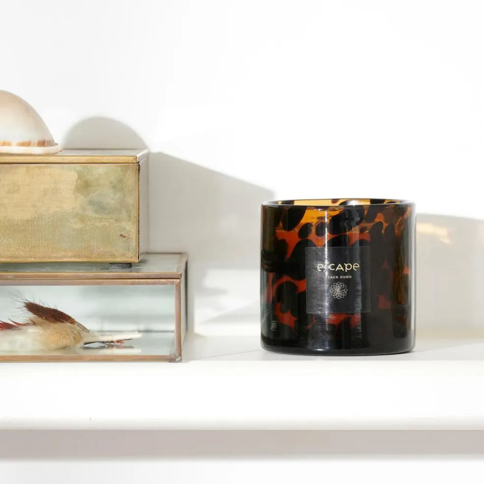 ESCAPE BLACK OUDH Bougie Parfumée Brun, Ocre, Multicolore