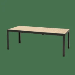 ETHAN Table Extensible Noir, Naturel
