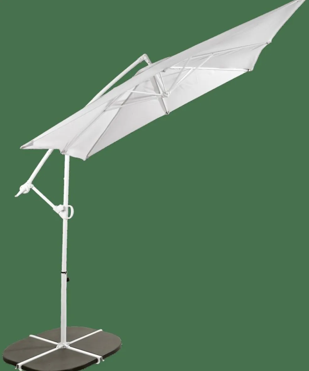 FIJI Parasol Déporté Sans Pied De Parasol Gris Clair