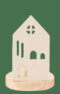 HOME Porte-bougie Chauffe-plat Blanc, Naturel