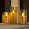 ION Bougies LED Set De 3 Ambre