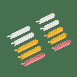 KLIPPER Clips De Fermeture Set De 10 Mélange De Couleurs Gris, Jaune Foncé, Terre Cuite