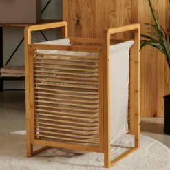 LINOLUX BAMBOE Panier à Linge Naturel
