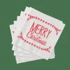 MERRY CHRISTMAS Set De 20 Serviettes Rouge