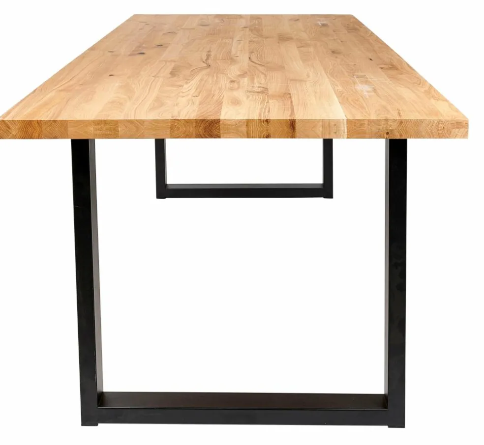 NEW OAK Table à Manger Avec Pieds U En Métal