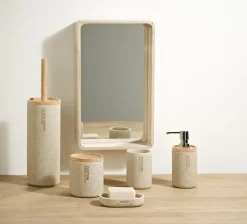 NEW RESIN Brosse WC Avec Support Naturel