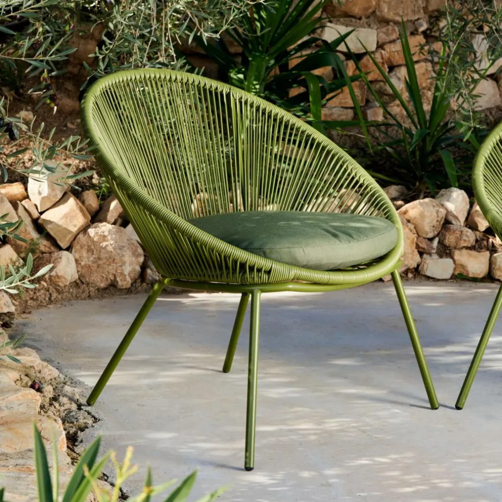 PAPAYO Chaise Lounge Avec Coussin Vert