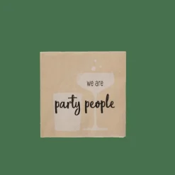 PARTY PEOPLE Set De 20 Serviettes Beige