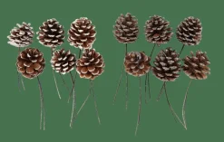 PINECONE Pommes De Pin Set De 6 2 Couleurs Blanc, Argent