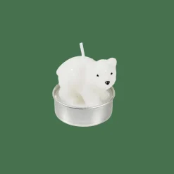 POLA 6 Bougies Chauffe-plat Ours Blanc Blanc