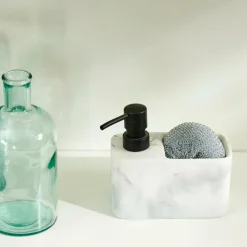 SHADOW Distributeur Savon Avec éponge Noir, Blanc