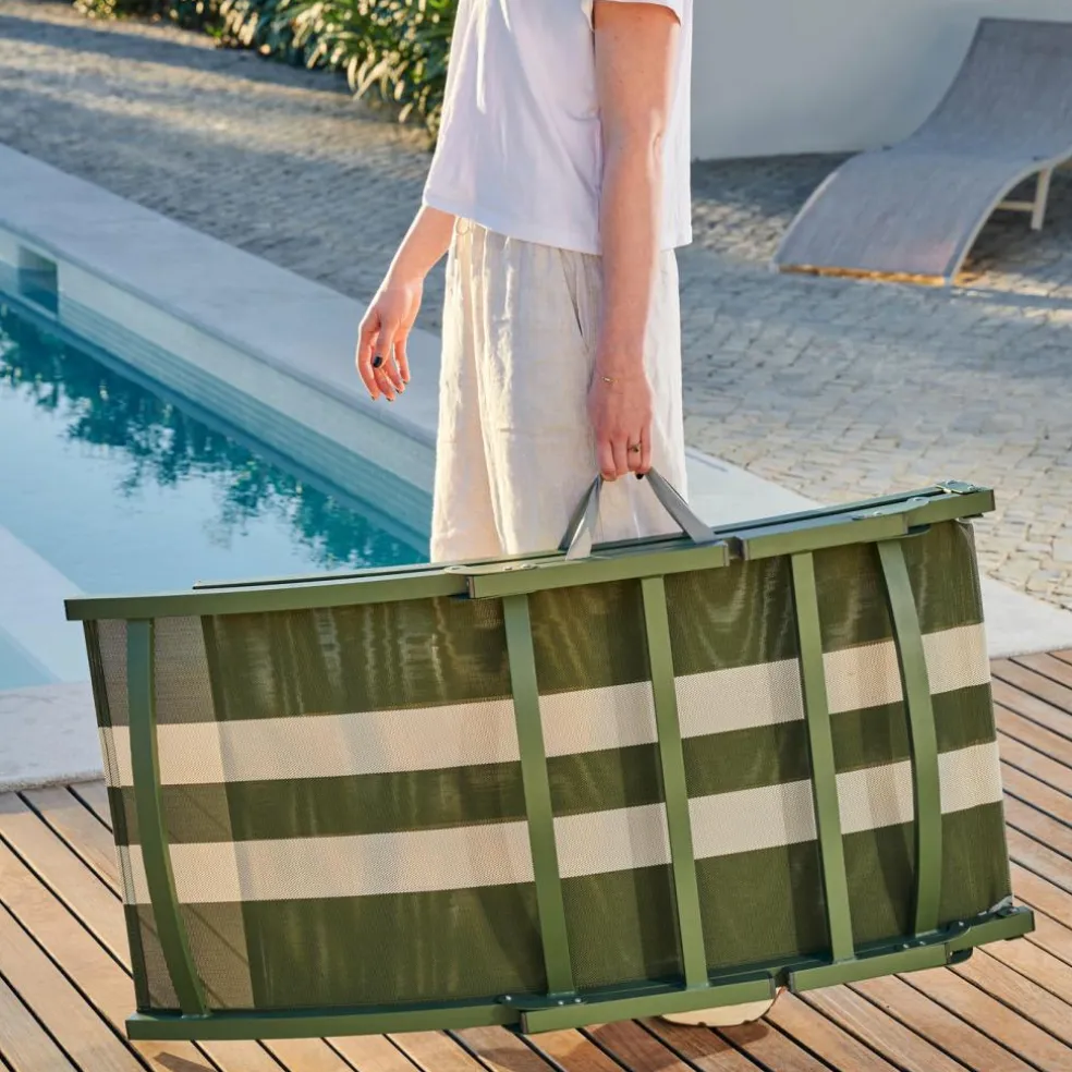 SILVES Chaise Longue Set De 2 Kaki Ray