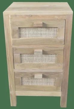 TECK Armoire à 3 Tiroirs Naturel