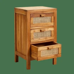 TECK Armoire à 3 Tiroirs Naturel