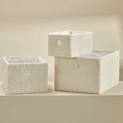 TEDDY Panier Pliable Blanc Cassé
