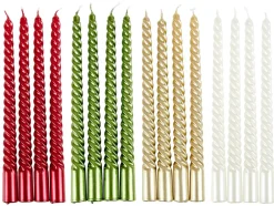 TWIST Bougies Torsadées Set De 4 Rouge