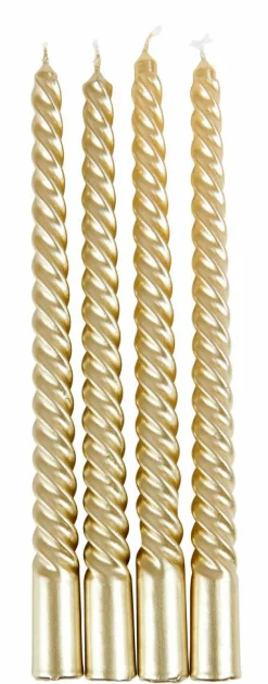 TWIST Bougies Torsadées Set De 4 Vert