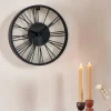 WHEEL Horloge Murale Noir