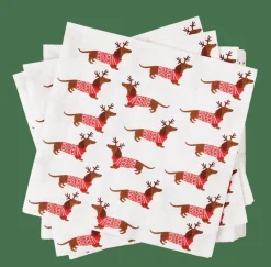 X-MAS DOG Set De 20 Serviettes Multicolore