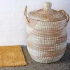 YASMINE Panier De Luxe Avec Couvercle Blanc, Naturel