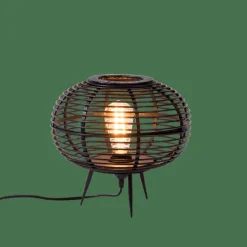 ZANZI Lampe De Table E27 Noir