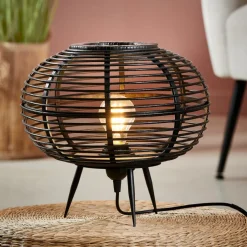 ZANZI Lampe De Table E27 Noir