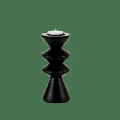 ZIGZAG Support Bougie Chauffe-plat Noir